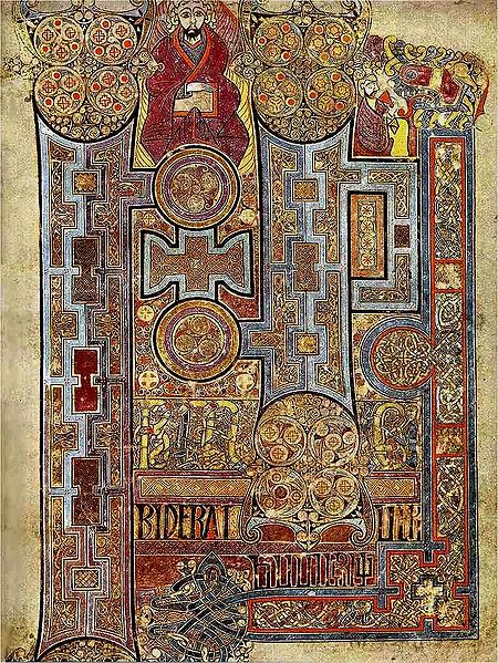 Book of Kells, folio 292r via Wikimedia (Ireland; c. 800; ink on vellum)