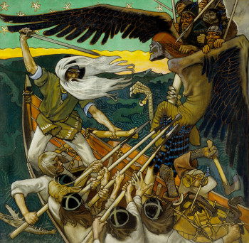 The Defense of Sampo (Turku Art Museum; 1896; tempera on canvas; Akseli Gallen-Kallela)