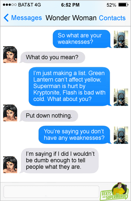 Texts from Wonder Woman Weaknesses