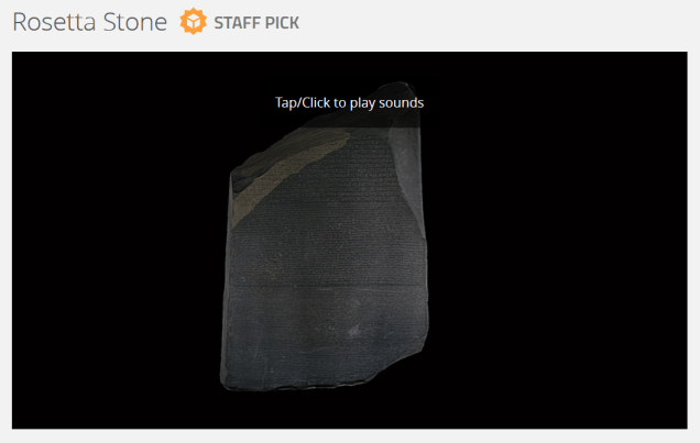 Sketchfab British Museum Rosetta Stone Screencap