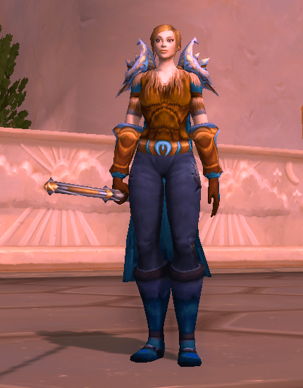 WoW Transmog Human Mistw Monk Turq Golden Brown