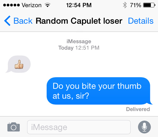 Tumblr Texts from Shakespeare Characters Do You Bite Thumb