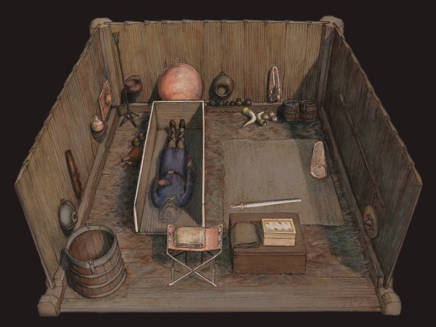 MOLA Prittlewell Burial Chamber Drawing