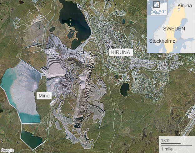BBC Kiruna Mine and Town Map